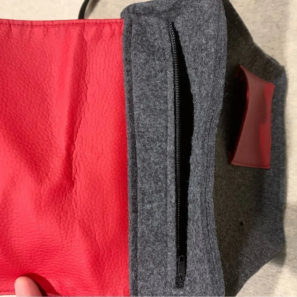 BOOKA, Stylish Red and Gray Men's Bag